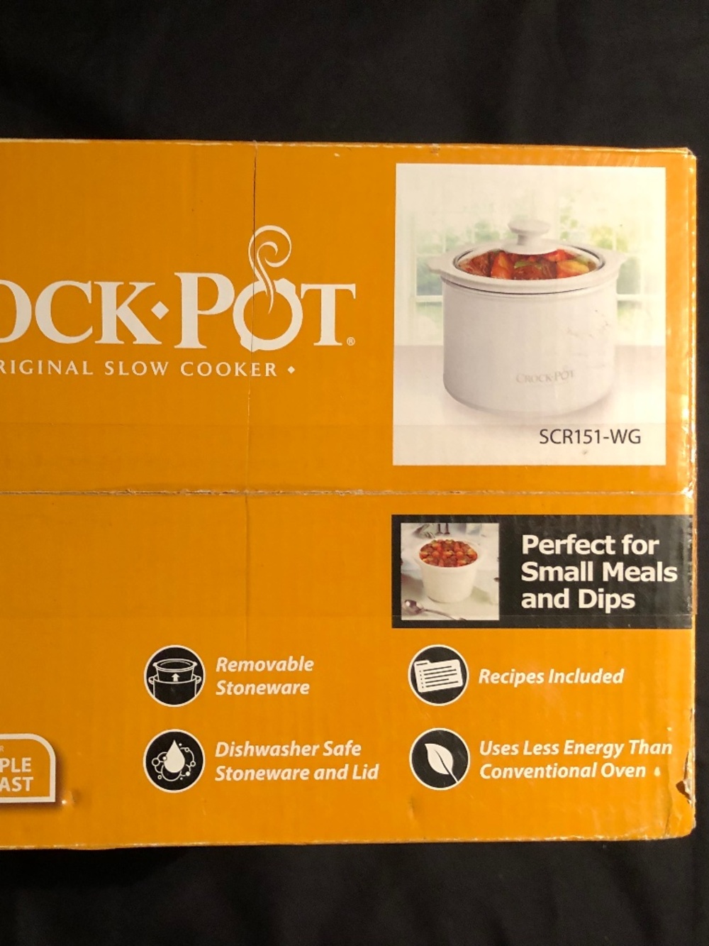 New !! 1.5 Qt White Crock Pot Original Electric Slow Cooker w Removable Pot & Gl - Picture 5 of 6
